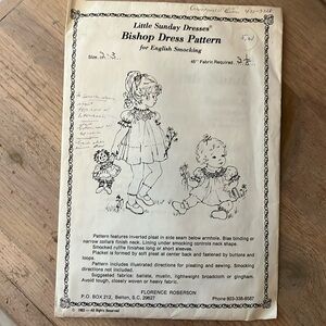 Bishop Dress Pattern for English Smocking Little Sunday Dress Florence Roberson
